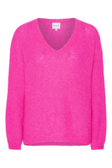 AD1096 American Dreams Silja V Neck Pullover Neon Pink