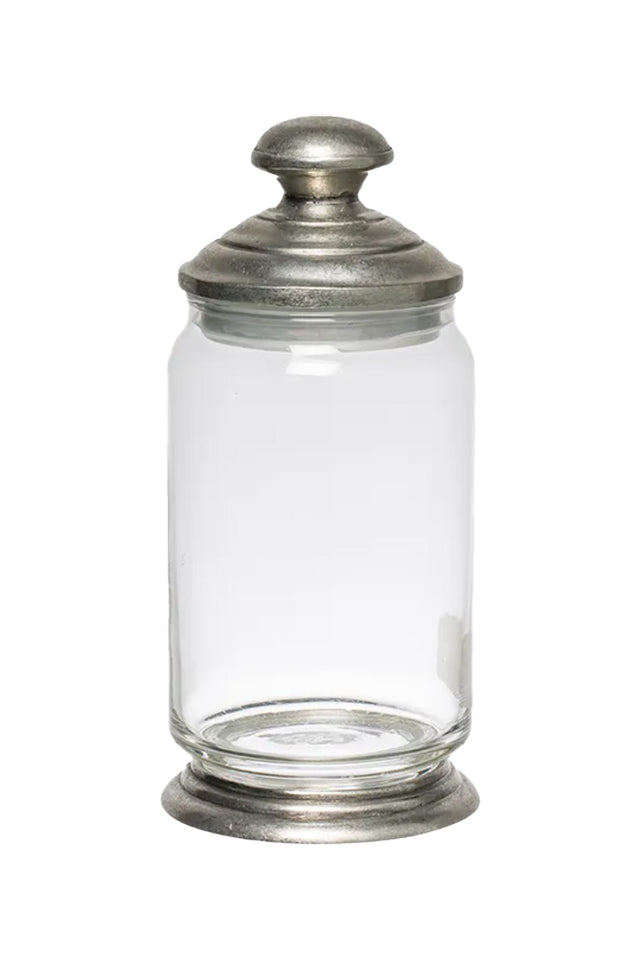 APJ-101 French Country Glass and Pewter Storage Jar