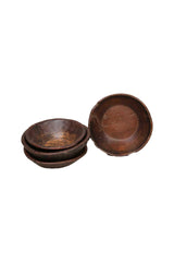 AZ025 CC Interiors Antique Wooden Small Chapati Bowl Teak Wood