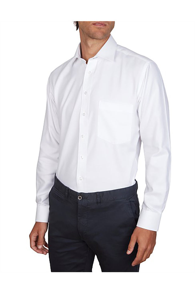 Abelard A131131178 Twill Style Luxe Dobby Shirt White 
