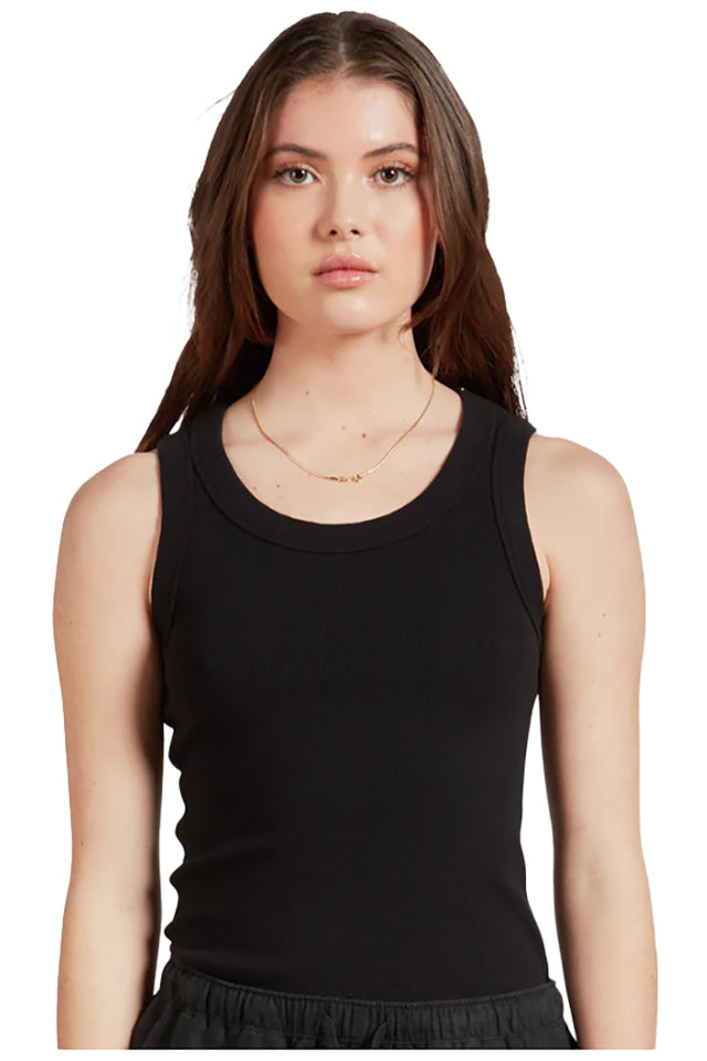 Academy Brand S401 Essential Rib Tank Black 