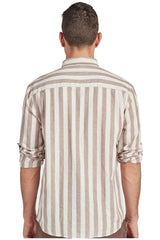 BA8971 The Academy Brand Stringer Linen Shirt Natural Pumice