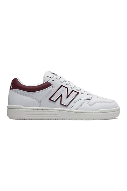 New Balance BB480 Sneaker White Burgundy 