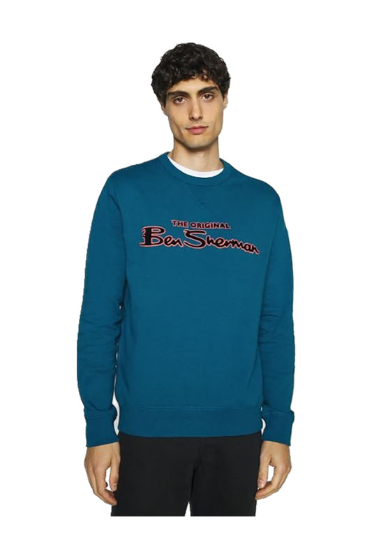 Ben Sherman Flock Signature Crew Sweatshirt Petrol