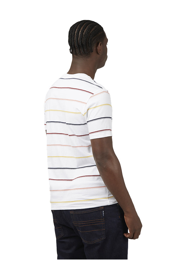 BS0066884010 Ben Sherman Fine Stripe Tee White