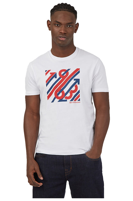 Ben Sherman BS0067146010 Retro Sport Print Tee White 