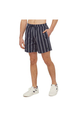 Ben sherman mens stripe elastic short in navy with white stripe