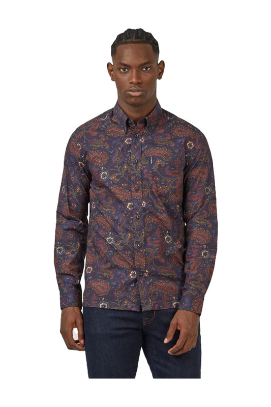 Ben Sherman 68067035 Eastern Paisley Shirt Marine 