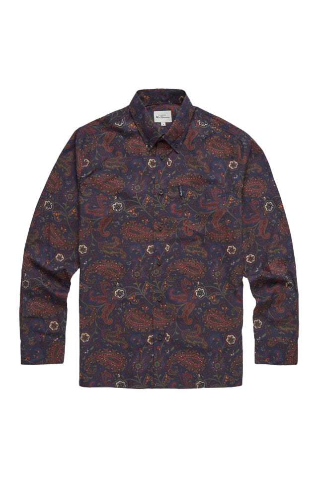 Ben Sherman 68067035 Eastern Paisley Shirt Marine 