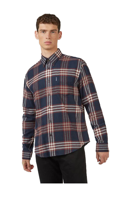 Ben Sherman 68090 Oversized Brushed Check Shirt Midnight 