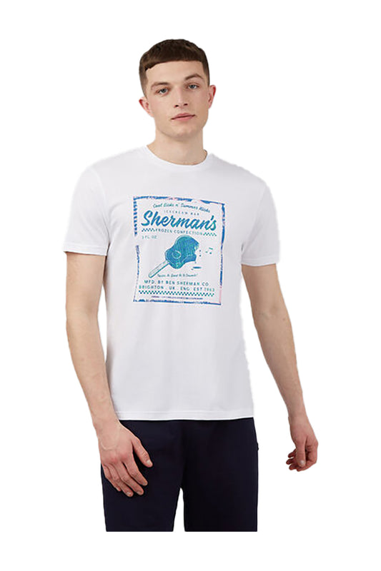 Ben Sherman BS0067132010 Vintage Ice Cream Tee White 