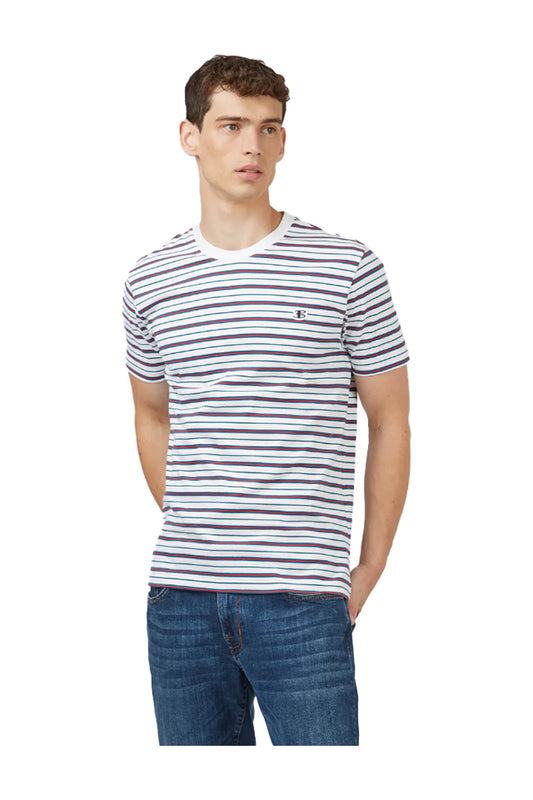 Ben Sherman BS0067876010 Striped Tee White 