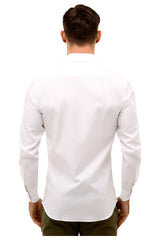 Brooksfield BFC2015 Textured Plain Slim Shirt White 