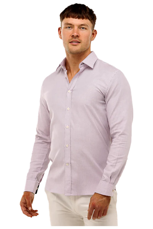 Brooksfield BFC2019 Three Tone Weave Slim Shirt Pink 