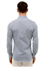 Brooksfield BFC2024 Geo Print Slim Shirt Blue 