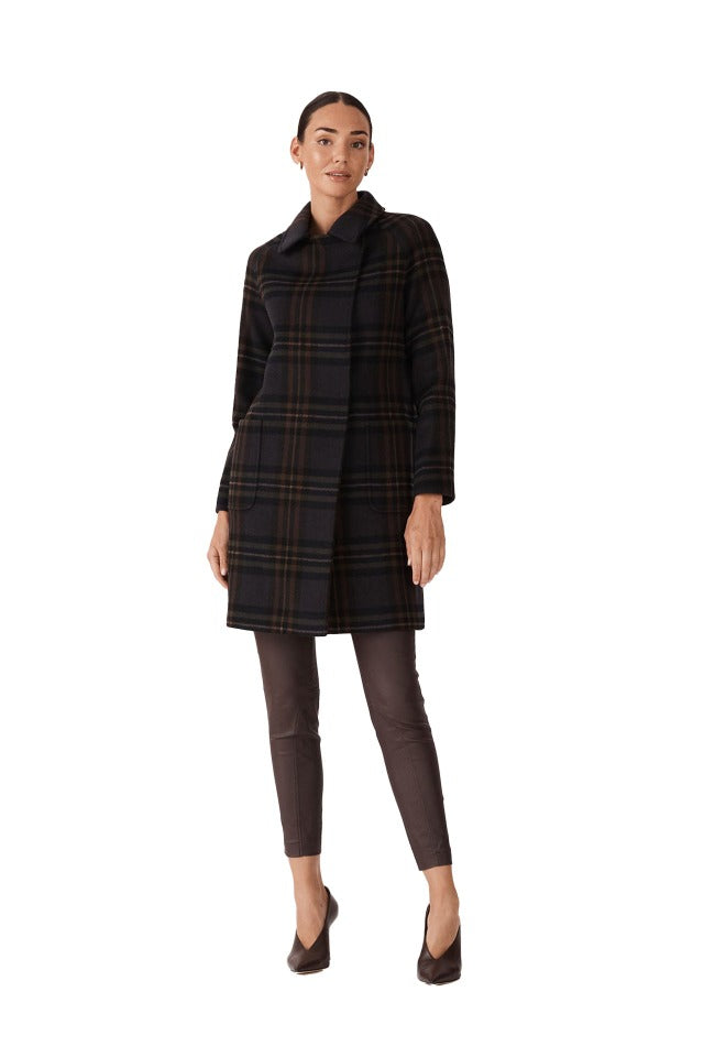 Cable Highland Check Coat womens
