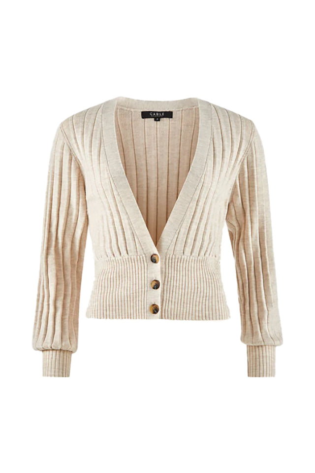 Cable CAW23107 Margot Merino Cardigan Wheat 