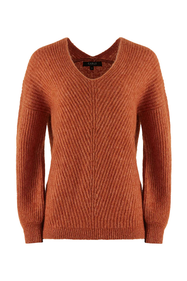 Cable CAW23132 Jade Jumper Burnt Orange 