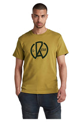 G-Star Circle Graphic Tee Gold Olive