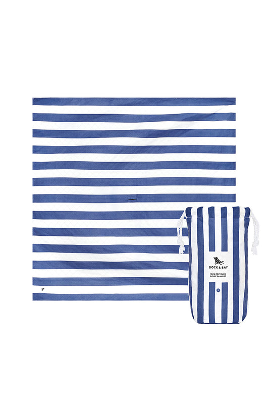 DB-PICNIC Dock & Bay Large Picnic Blanket Whitsunday Blue 