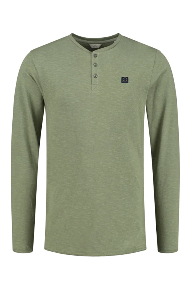 Dstrezzed 220014 Henley Heavy Slub Oil Green 