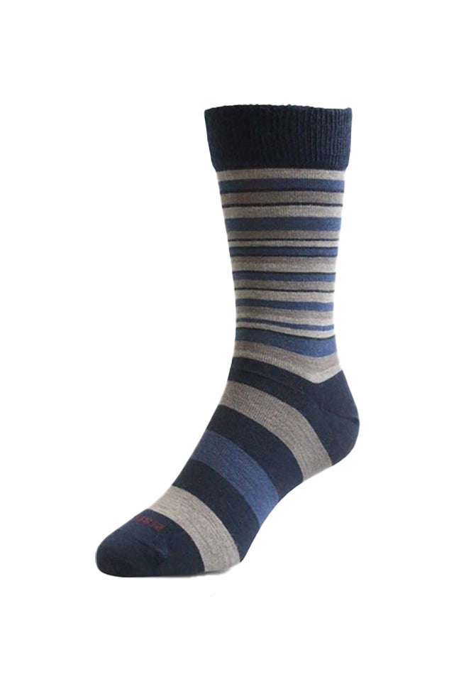 F1000 NZ Sock Co. Merino Multi Stripe Sock Navy