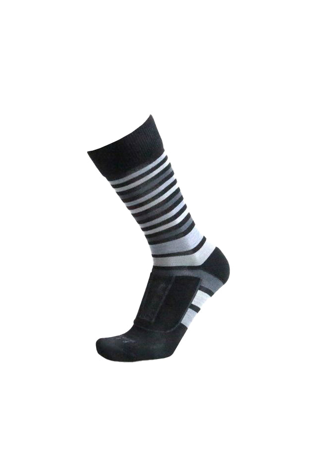 F671 NZ Sock Co. Men's NuYarn Stripe Dress Sock Black/Charcoal