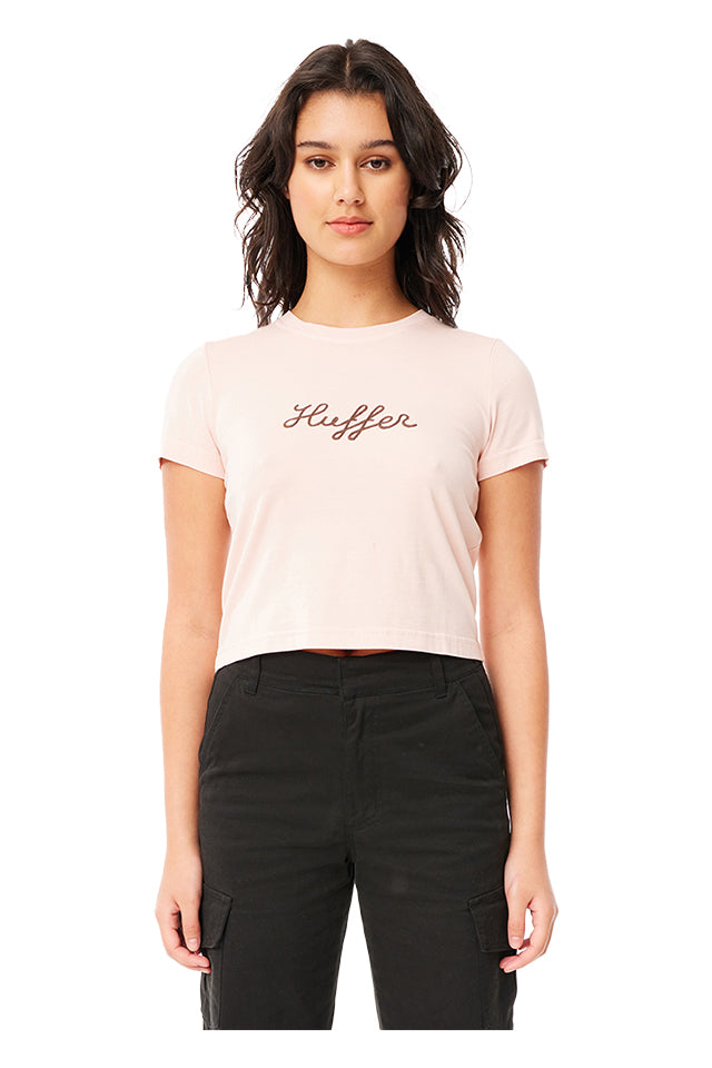 Huffer WTE32S5603 Womens Baby Tee Yeehaw Blush Pink 