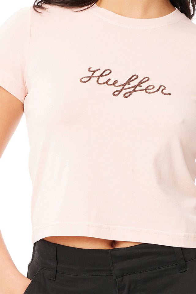 Huffer WTE32S5603 Womens Baby Tee Yeehaw Blush Pink 