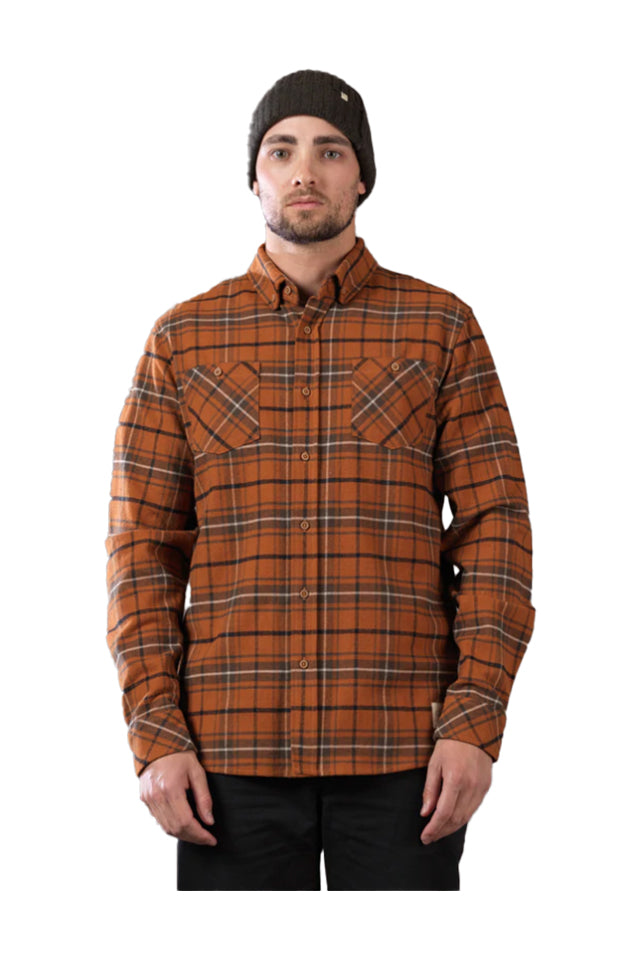 JAF1241 Just Another Fisherman Flanagan Flannel Shirt Rust Brown Check