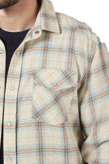 Just Another Fisherman Jack Mac Shirt Sand Blue Brown Check