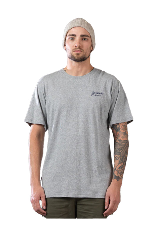 JAF1319 Just Another Fisherman Dinghy Tee Grey Marle