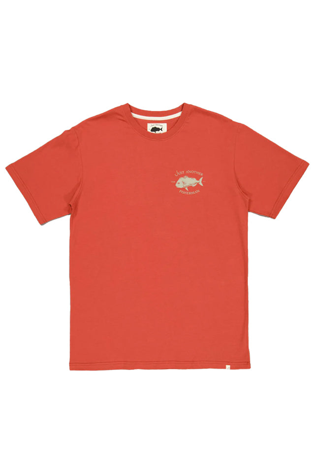 JAF1356 Just Another Fisherman Snapper Logo Tee Cinnabar 