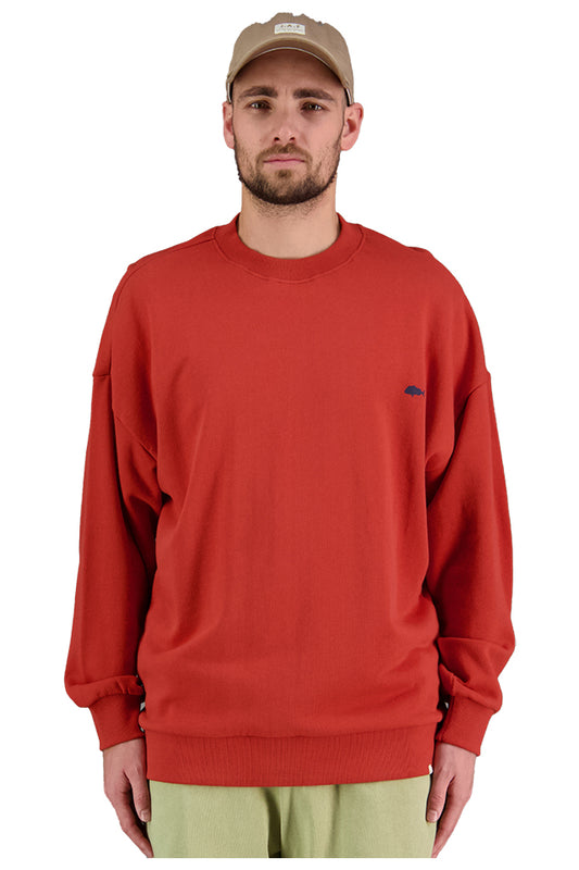 JAF1362 Just Another Fisherman Stamp Crew Sweatshirt Cinnabar 