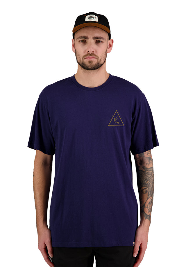 JAF1364 Just Another Fisherman Angled Marlin Tee Navy 