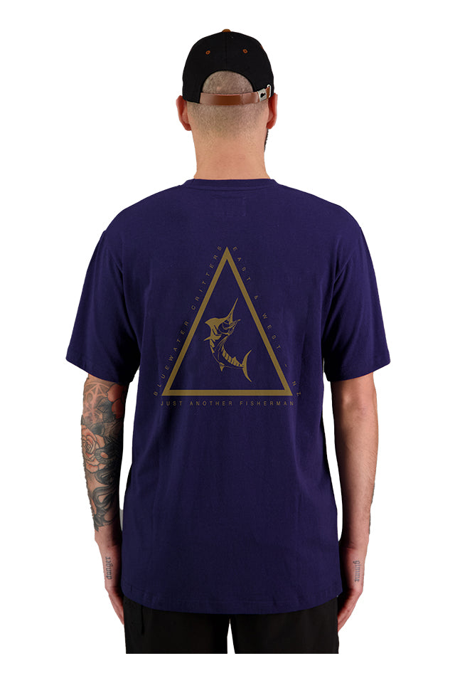 JAF1364 Just Another Fisherman Angled Marlin Tee Navy 