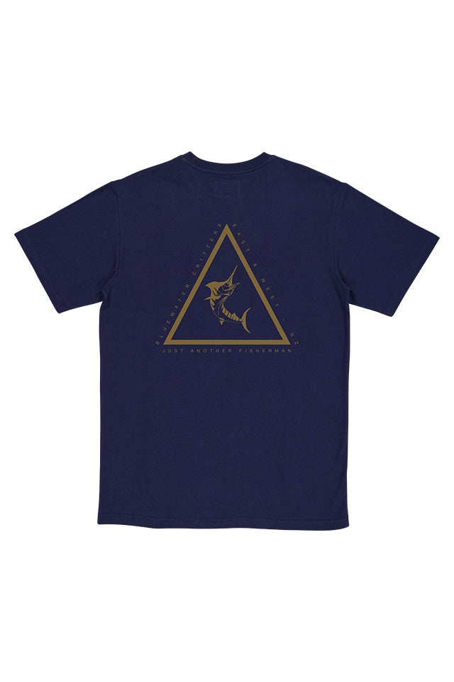 JAF1364 Just Another Fisherman Angled Marlin Tee Navy 