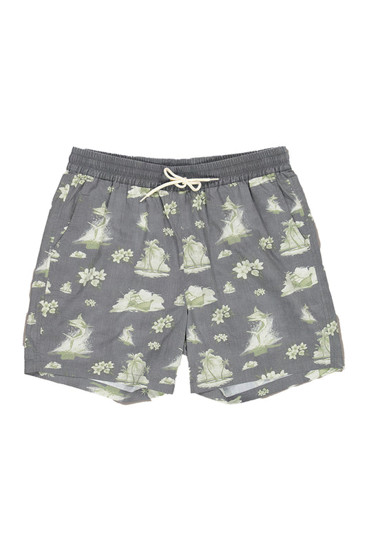 JAF1405 Just Another Fisherman Vintage Bloom Shorts Aged Black 