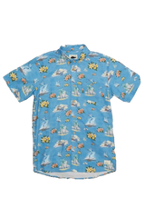Just Another Fisherman Floral Marlin Shirt Blue