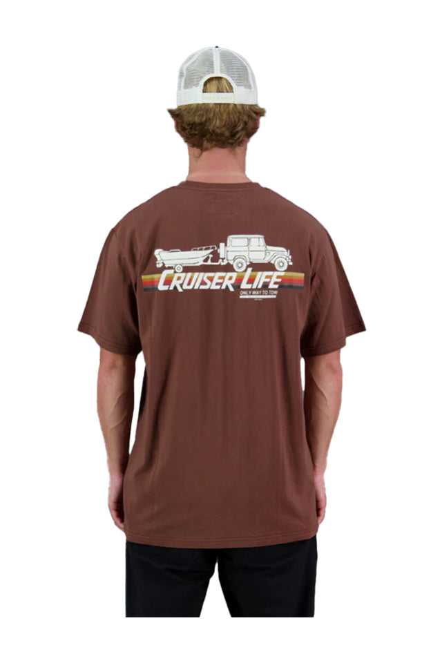 Just Another Fisherman JAF1460 Cruiser Life Tee Brown Snow White 