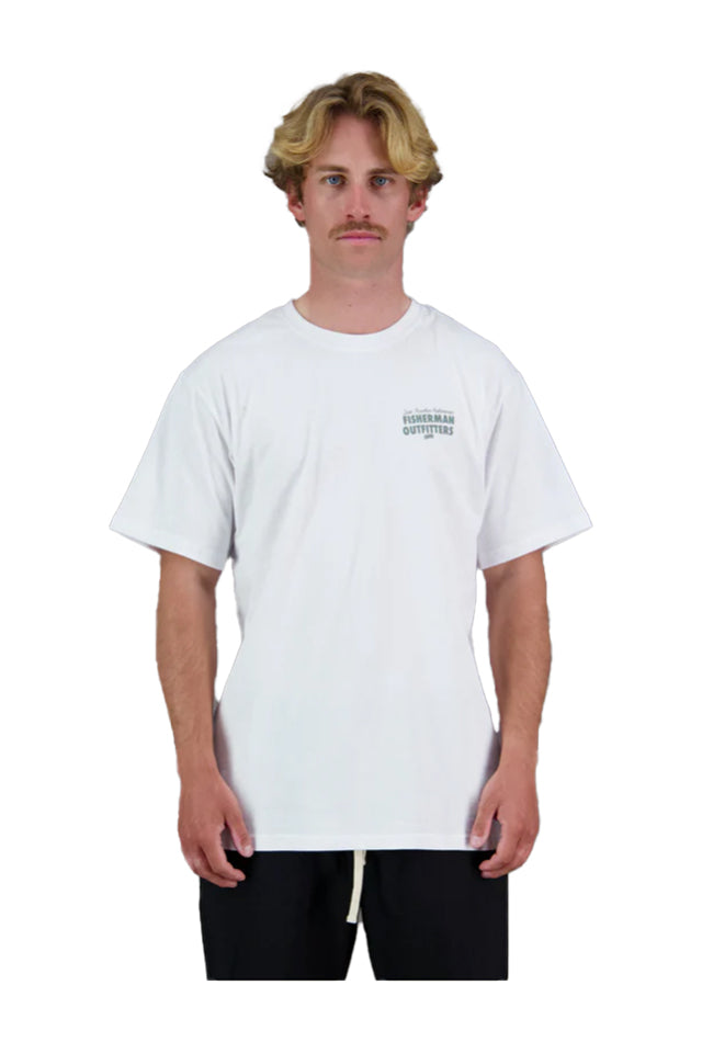 Just Another Fisherman JAF1462 Heritage Outfitters Tee White Green 