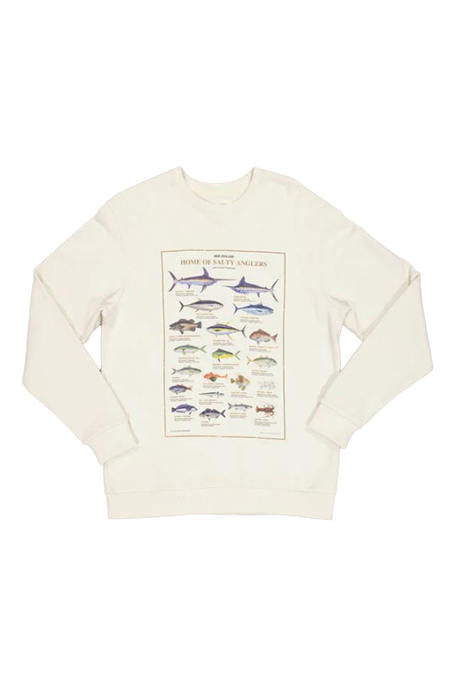 Just Another Fisherman JAF1470 Home of the Salty Anglers Crew Antique White 