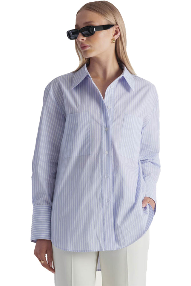 K31308 Elka Collective Tomas Striped Shirt Sky Blue 
