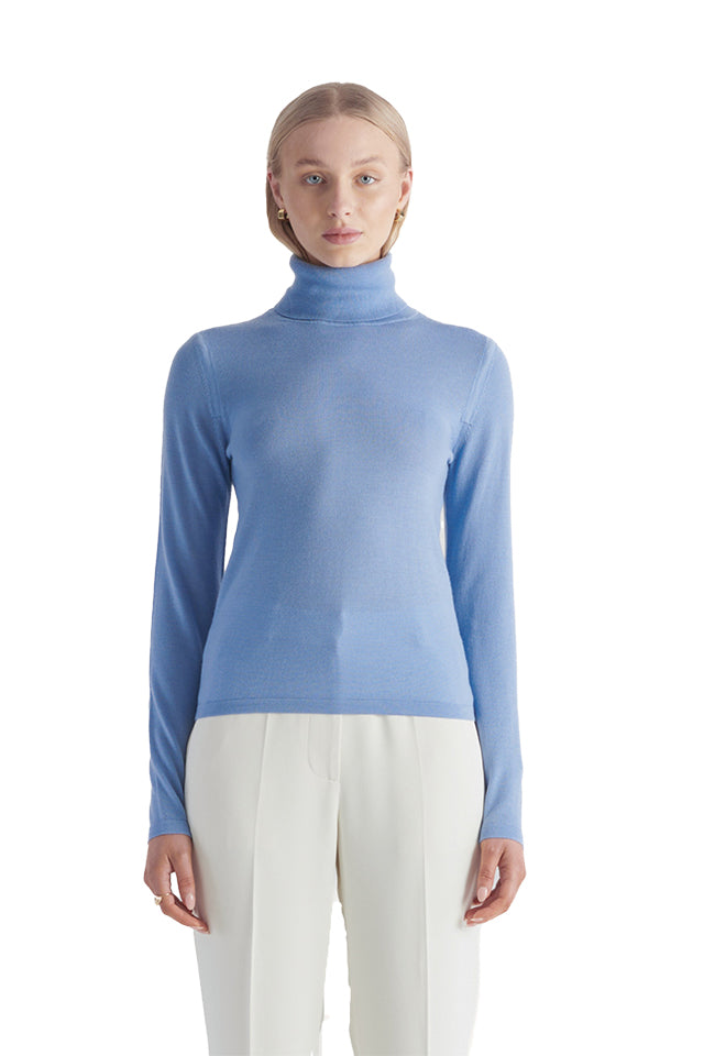 K31406 Elka Collective Santana Knit Top Sky Blue