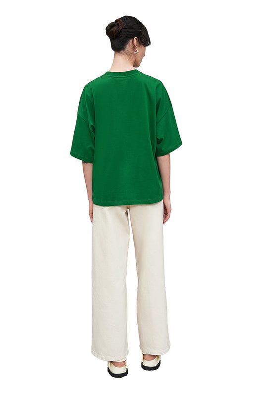 KTB002 Kowtow Oversized Boxy Tee Evergreen 