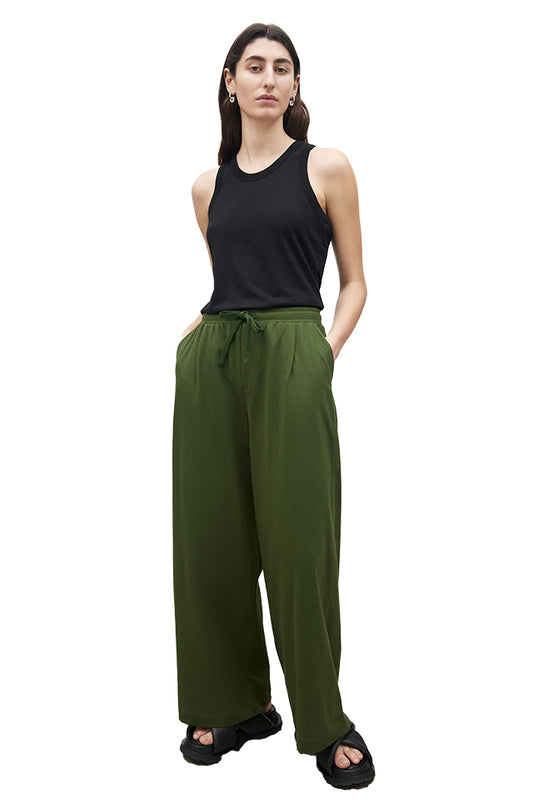 KTB004 Kowtow Wide Leg Pant Deep Green 