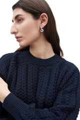 KTK005 Kowtow Cable Sweater Indigo 