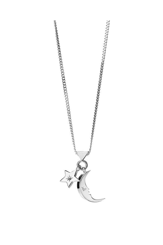 KW320PN Karen Walker Moon and Star Charm Necklace