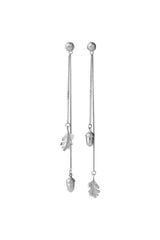 Acorn & Leaf Pendulum Earrings, Karen Walker, Sterling Silver Acorn Leaf Pendulum Earrings