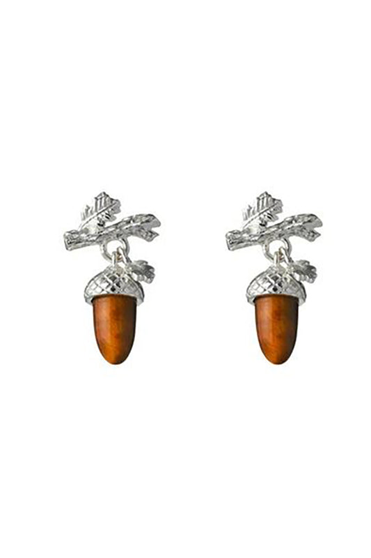Acorn & Leaf Studs, Karen Walker, Acorn and Leaf Sterling Silver & Wooden Studs